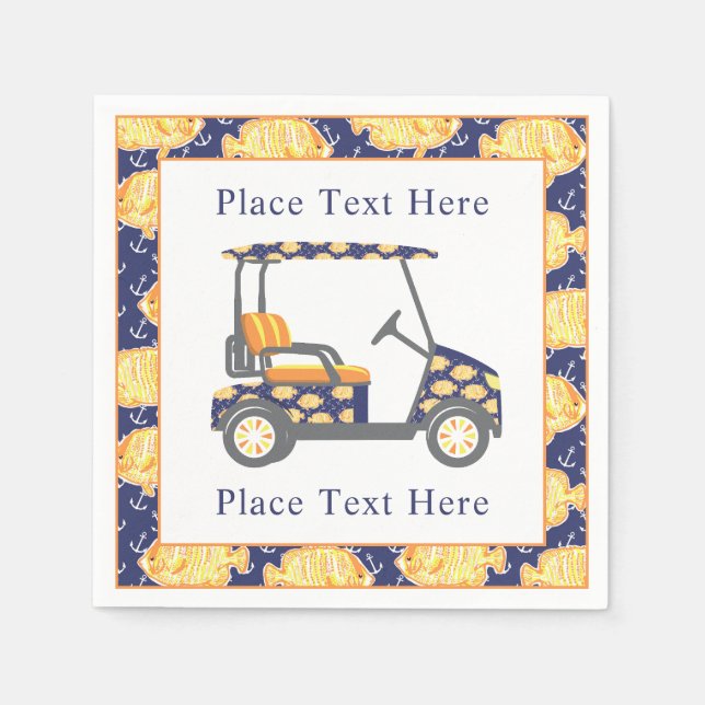Servilleta De Papel Carro de Golf Preppy Goldfish (Anverso)
