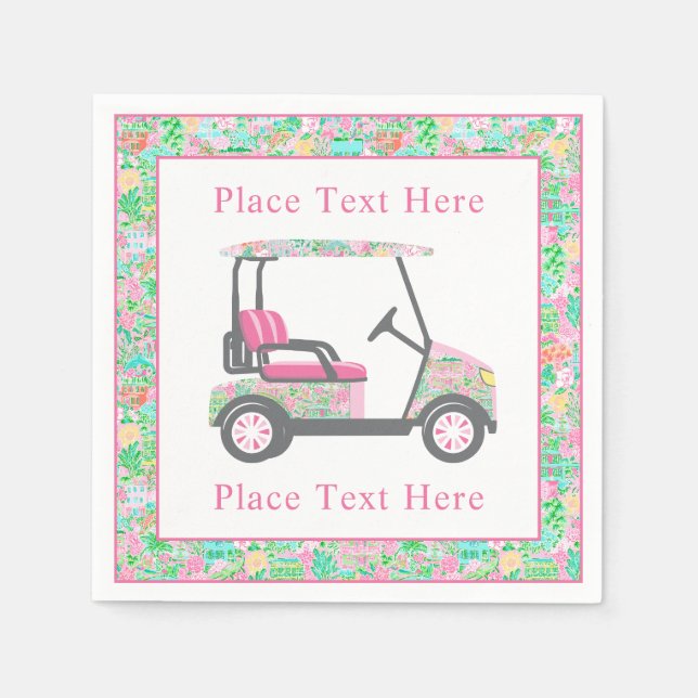 Servilleta De Papel Carro de Golf Preppy Palm Beach (Anverso)