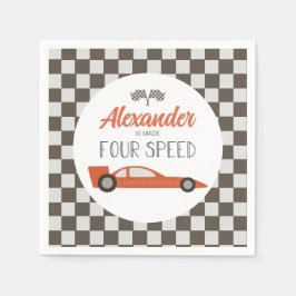 Servilleta De Papel Carro de la Raza Roja 4º cumpleaños