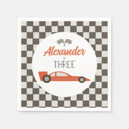 Servilleta De Papel Carro de Raza Roja 3er cumpleaños