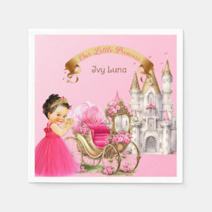 Servilleta De Papel Carruaje de Castillo de Princesa Real Rosa Dorado