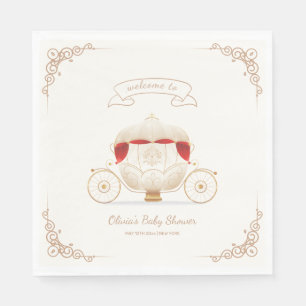Servilleta De Papel Carruaje de Hada Elegante Dorado Bienvenida a la F