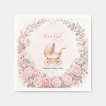 Carruaje Rosa Es una Niña Cumpleaños Personalizado