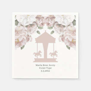 Servilleta De Papel Carrusel Floral suave rosa personalizado