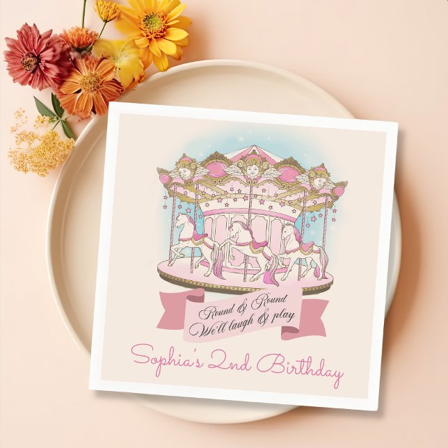 Servilleta De Papel Carrusel Horse Circus Carnival Birday Party (Subido por el creador)