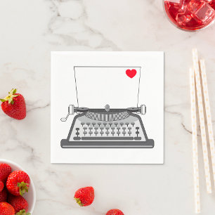 Servilleta De Papel Carta de amor de máquina de escribir vintage