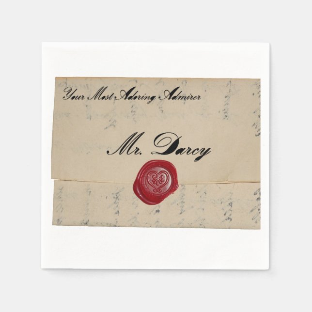 Servilleta De Papel Carta de amor del Sr. Darcy Regency (Anverso)