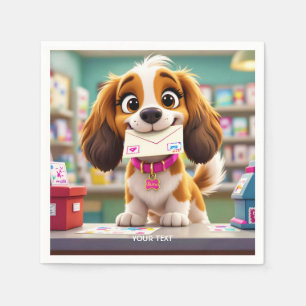 Servilleta De Papel Carta de Fantasy Cute Dog Post