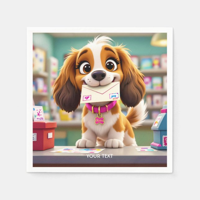 Servilleta De Papel Carta de Fantasy Cute Dog Post (Anverso)