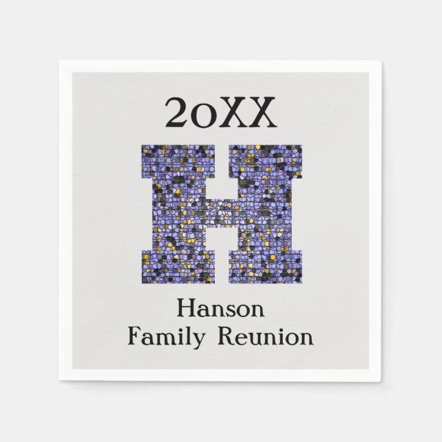 Servilleta De Papel Carta de la hora del cóctel de Reunión Familiar H  (Anverso)