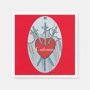 Servilleta De Papel Carta de Tarot 3 Espadas Thunder_Cove