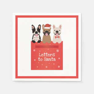 Servilleta De Papel Cartas a Santa Bulldogs Franceses