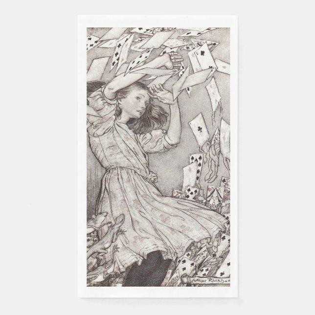 Servilleta De Papel Cartas Victorianas de Retro Alice Caídas (Anverso)
