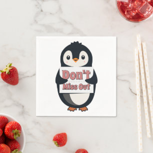 Servilleta De Papel Cartel de pingüino: No te pierdas