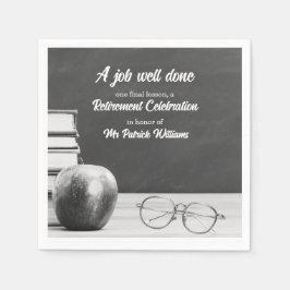 Servilleta De Papel Cartel de retiro de profesores Apple Books Noir