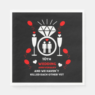 Servilleta De Papel Cartel del décimo aniversario del Boda de los homo