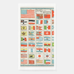 Servilleta De Papel Cartel Educativo de Banderas Antiguas de Todas las