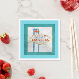 Servilleta De Papel Cartel Retro de Vegas Estilo Grunge
