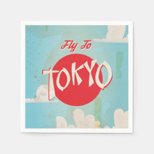 Servilleta De Papel Carteles de viaje antiguos de Tokio, Japón