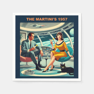 Servilleta De Papel Carteles de Viajes Espaciales Martini Los Martini