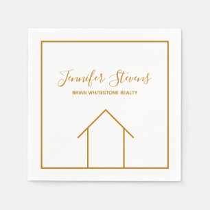 Servilleta De Papel Casa Abierta Personalizado Moda Oro Blanco