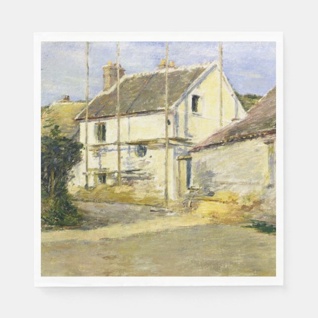 Servilleta De Papel Casa con Scaffolding (obra de construcción de époc (Anverso)