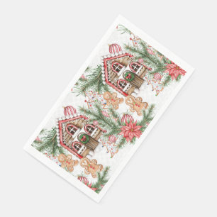 Servilleta De Papel Casa de bastón de caramelo, hombre de jengibre, po
