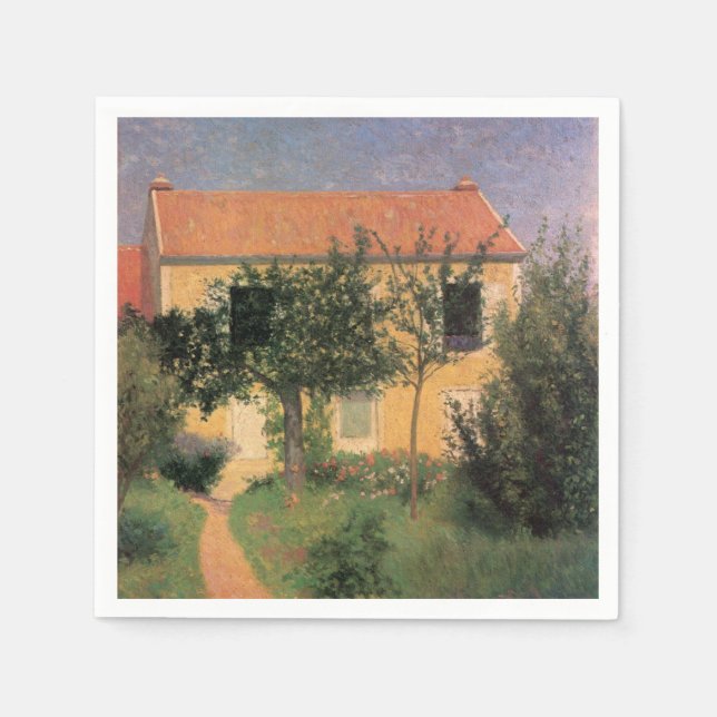 Servilleta De Papel Casa de campo italiana con techo rojo (Anverso)