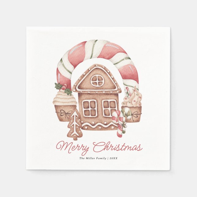 Servilleta De Papel Casa de caramelos | Navidades Napkins (Anverso)