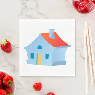 Servilleta De Papel Casa de Dibujos Animados Caprichosa Hogar Colorido
