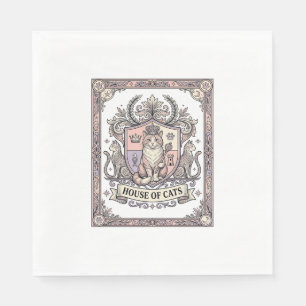 Servilleta De Papel Casa De Gatos Heráldica De Gatos Escudo De Armas V