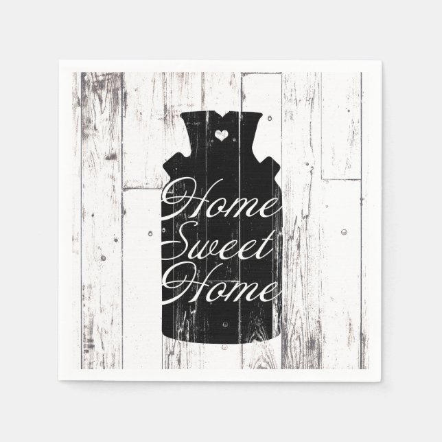 Servilleta De Papel Casa de labranza de madera blanca Rústica de leche (Anverso)