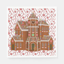Servilleta De Papel Casa de Pan de Jengibre con Dulces
