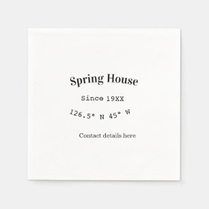 Servilleta De Papel Casa de primavera etc. Fecha año coordenadas perso