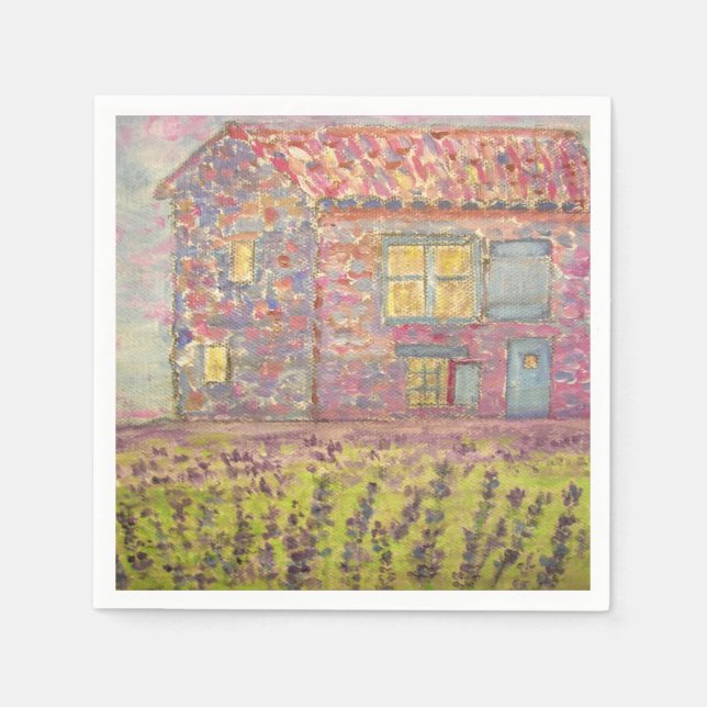 Servilleta De Papel Casa de Provenza y Campos de Lavender (Anverso)