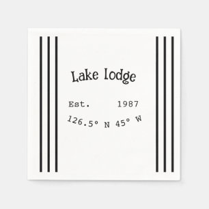 Servilleta De Papel Casa del lago. Fecha año personalizado coordenadas