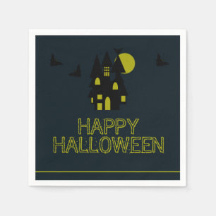 Servilleta De Papel Casa Embrujada, Feliz Halloween 