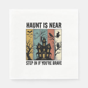 Servilleta De Papel Casa Embrujada Halloween Grabado Antiguo Diseño Es
