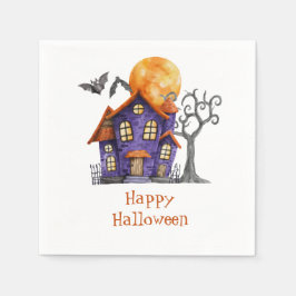 Servilleta De Papel Casa embrujada personalizada Feliz Halloween