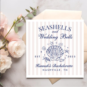 Servilleta De Papel Casas de mar rosadas y campanas Bodas Bachelorette