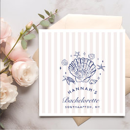 Servilleta De Papel Casas de mar rosadas y campanas Bodas Bachelorette