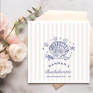 Servilleta De Papel Casas de mar rosadas y campanas Bodas Bachelorette