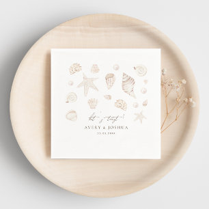 Servilleta De Papel Casas marinas y Boda costero de Perlas