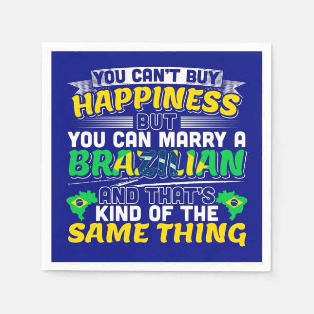 Servilleta De Papel Cásate con un brasileño - Felicidad en Brasil (Anverso)