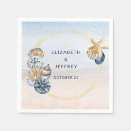 Servilleta De Papel Cascada de Marea Rústica Océano Mar Boda de Playa