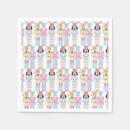 Servilleta De Papel Cascanueces Bailarines de Navidad Pegajoso Rosa