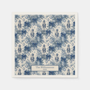 Servilleta De Papel Cascanueces de Toile Azul Polvoriento Vintage de N