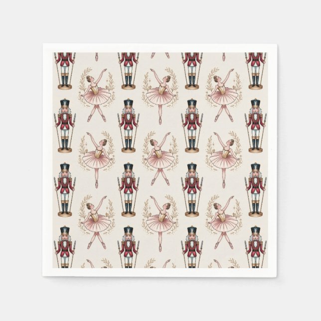 Servilleta De Papel Cascanueces moderno y bailarina de ballet (Anverso)