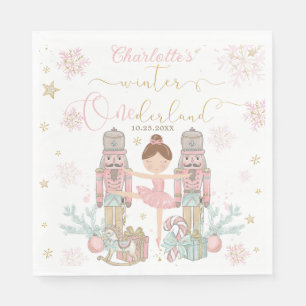 Servilleta De Papel Cascanueces Rosa Invierno Onederland 1er Cumpleaño