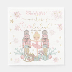 Servilleta De Papel Cascanueces Rosa Invierno Onederland 1er Cumpleaño